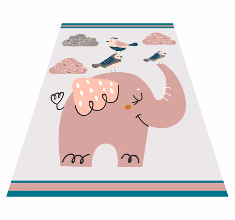 Dywan winylowy dla dzieci czas na zabawę ze słoniem - TenStickers