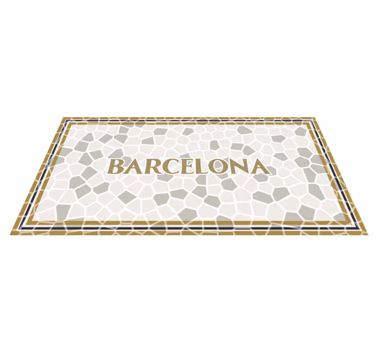 Dywan winylowy mozaika geometryczny wzór barcelony - TenStickers
