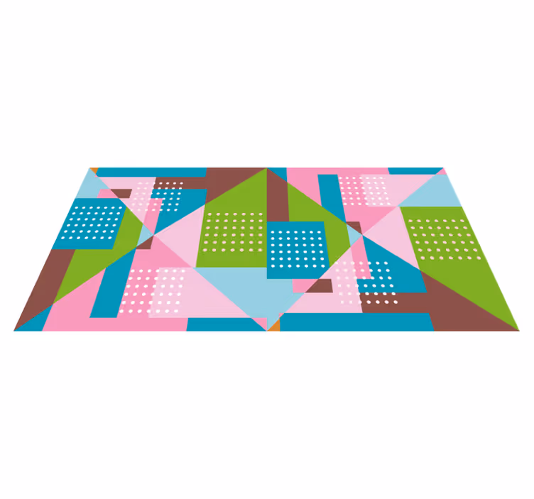 Dywan winylowy wzór geometryczny fuzja kształtów - TenStickers
