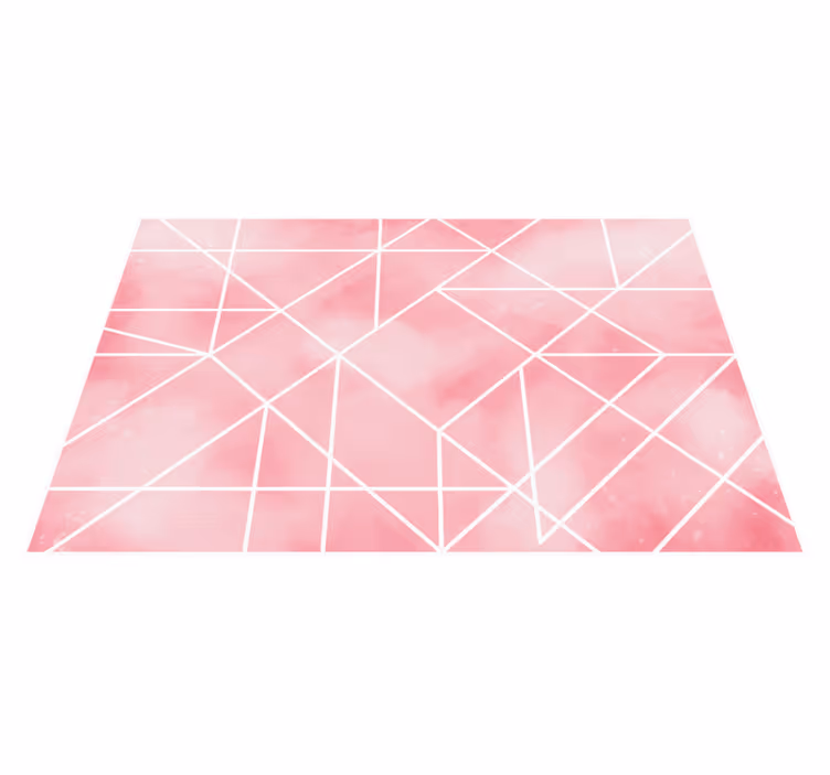 Dywan winylowy geometryczny wzór geometryczny różowy wzór - TenStickers