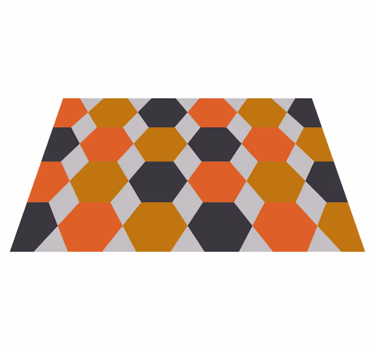 Dywan winylowy geometryczny wzór sześciokątny wzór - TenStickers
