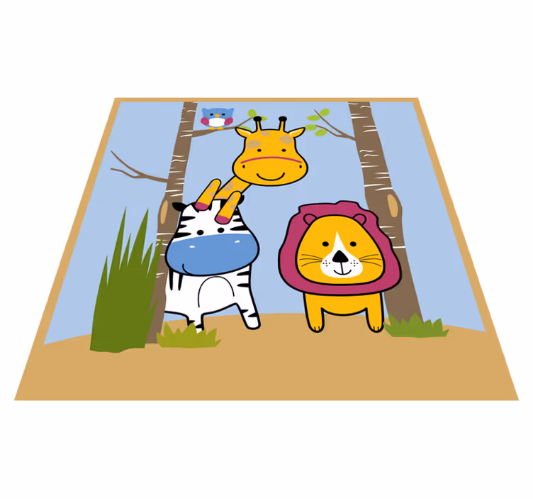 Dywan winylowy dla dzieci postacie zwierzęce - TenStickers