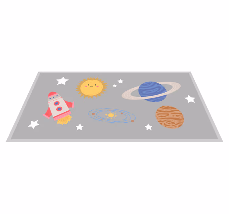 Dywan winylowy dla dzieci motyw kosmicznej przygody - TenStickers