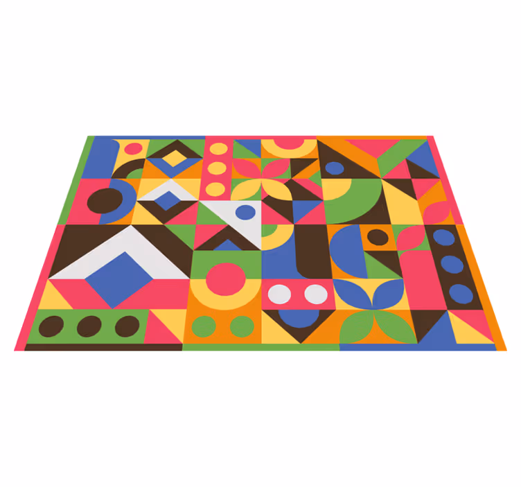 Dywan winylowy wzór geometryczny wybuch kształtów - TenStickers
