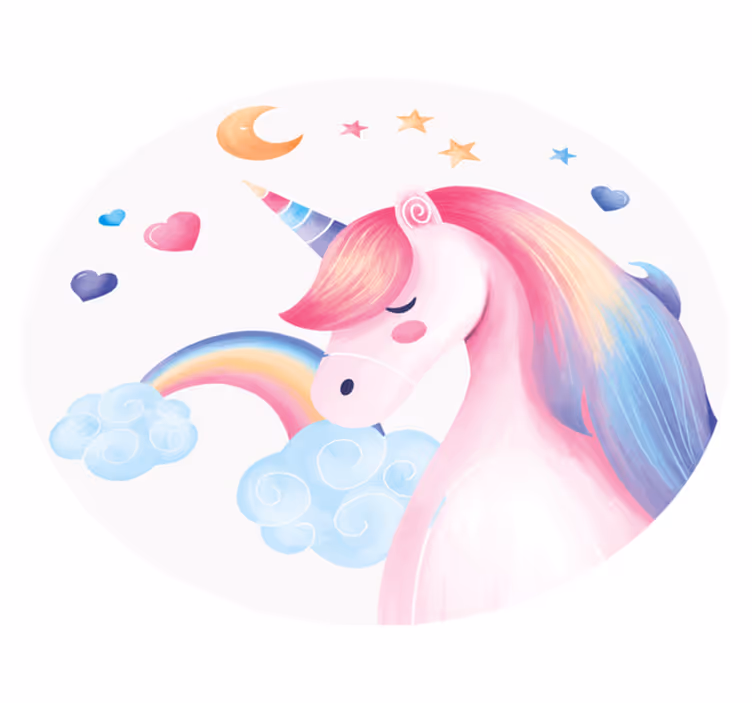 Dziecięcy dywan winylowy fantazja jednorożca - TenStickers