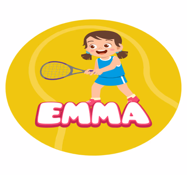 Dywan winylowy z imieniem spersonalizowany tenis - TenStickers
