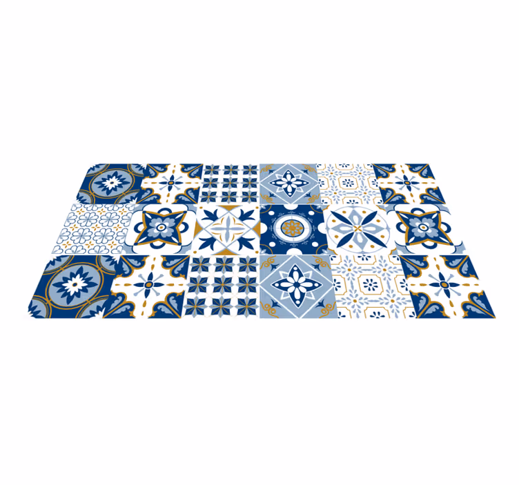 Dywan winylowy imitacja płytek Kolorowa mozaika geometryczny wzór - TenStickers