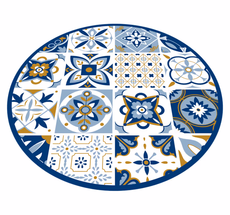 Dywan winylowy płytki okrągły wzór płytek - TenStickers