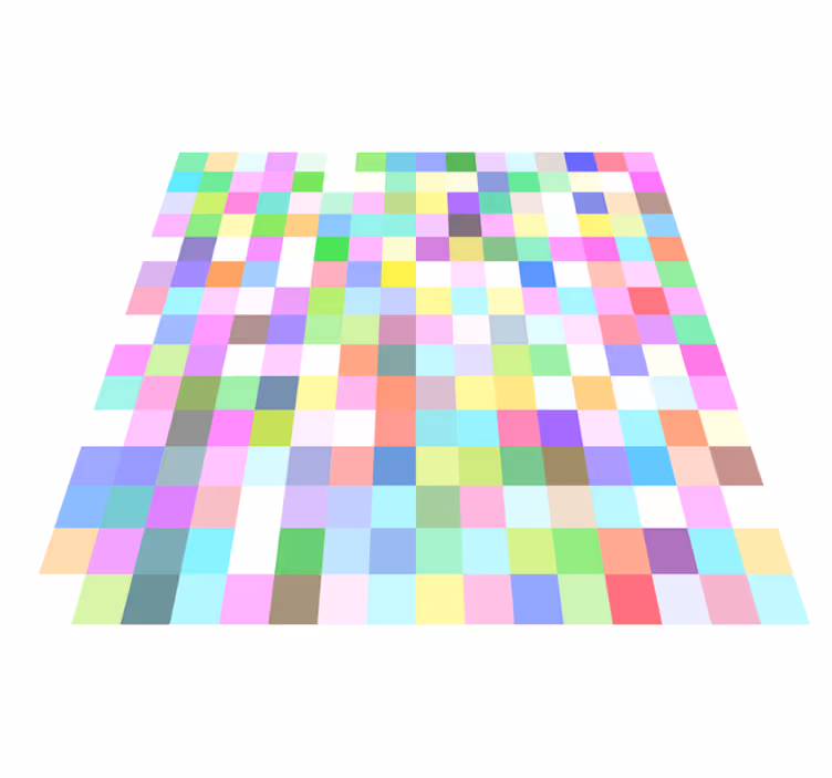 Dywan winylowy wzór geometryczny wzór kolorowych kwadratów - TenStickers
