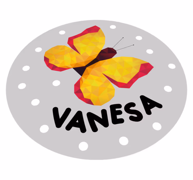 Dywan winylowy z imieniem spersonalizowany motyl - TenStickers