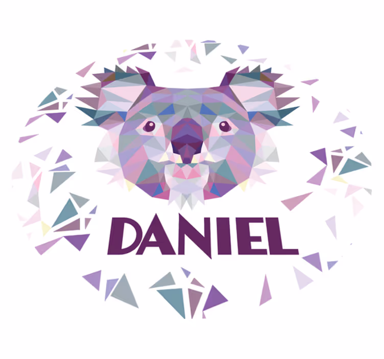 Dywan winylowy z imieniem geometryczny niedźwiedź - TenStickers