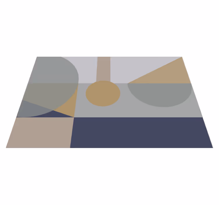 Dywan Brązowa geometryczna sztuka współczesna - TenStickers