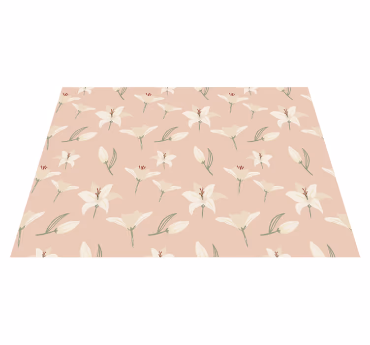 Dywan winylowy w kwiaty i rośliny elegancja w pastelu - TenStickers