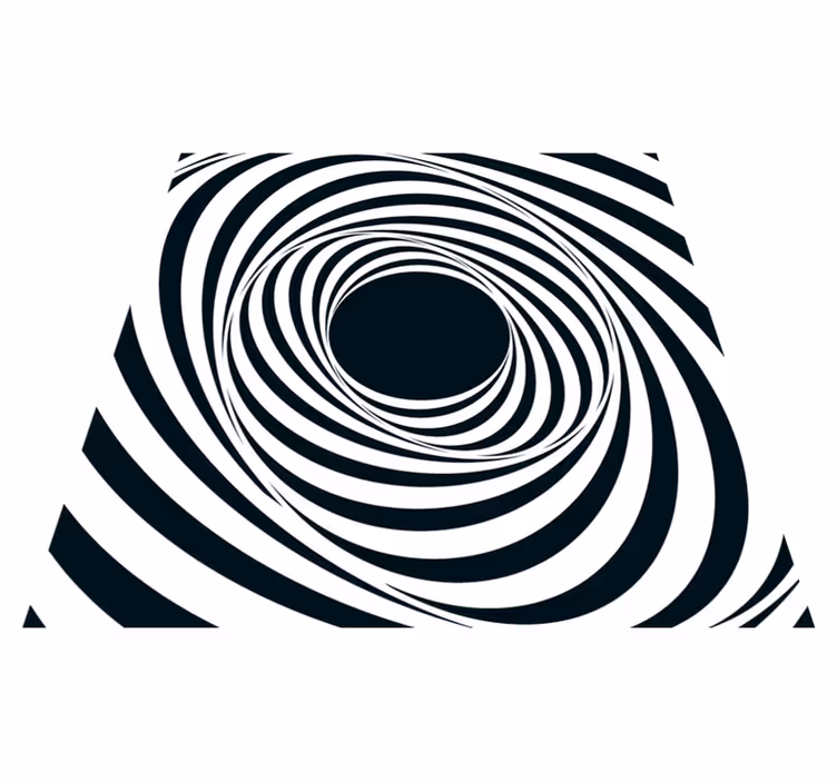Dywan winylowy wzór geometryczny czarno-biały wirujący wzór - TenStickers