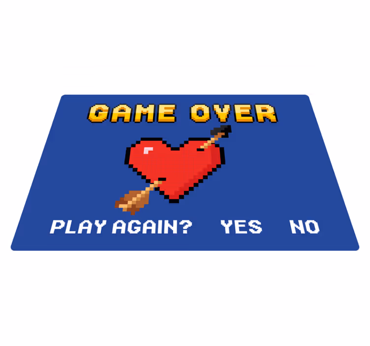 Dywan winylowy napisy serce w pikselach game over - TenStickers