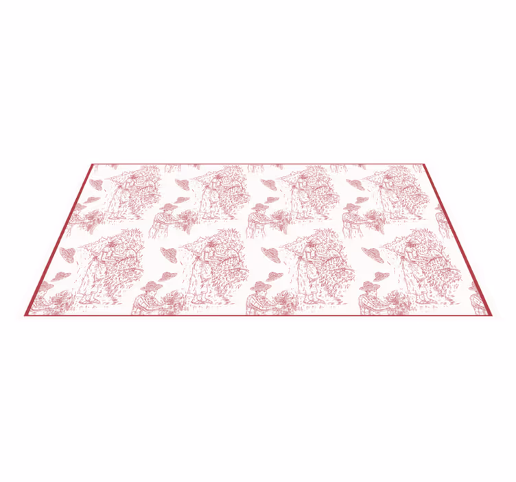 Dywan winylowy retro pastoral Scene Toile Pattern - TenStickers