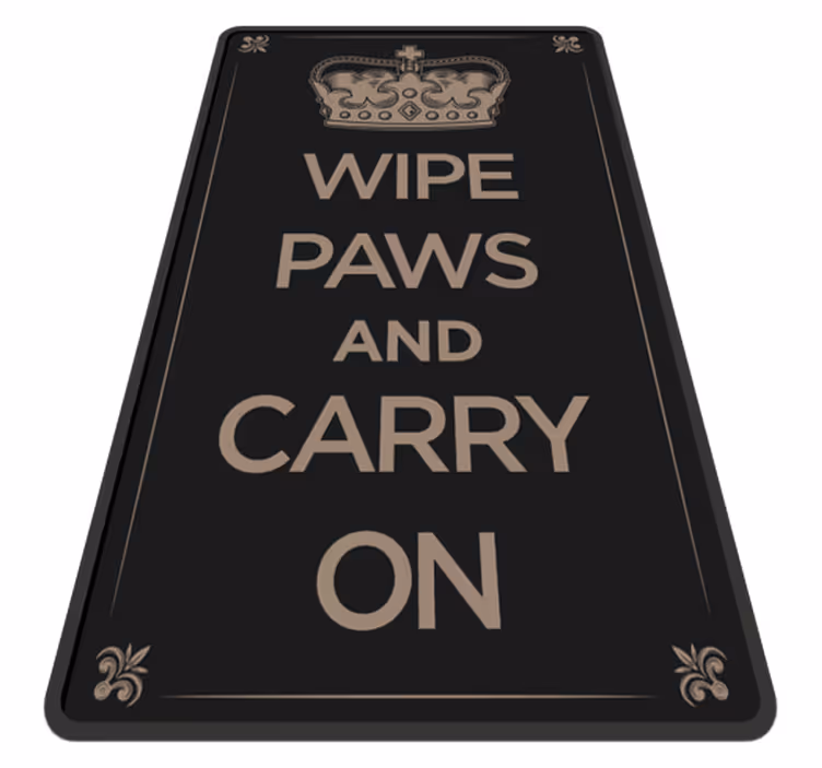 Dywan winylowy napisy Wytrzyj łapy i Śmiało - TenStickers