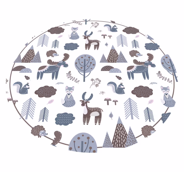 Skandynawski dywan winylowy Nordyckie zwierzęta - TenStickers
