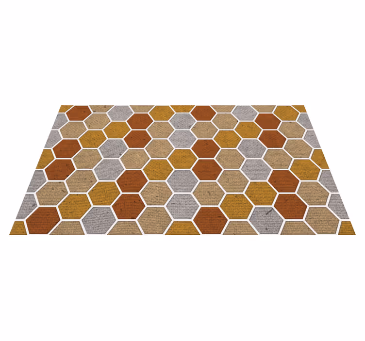 Dywan winylowy wzór geometryczny Tekstura plastra miodu - TenStickers
