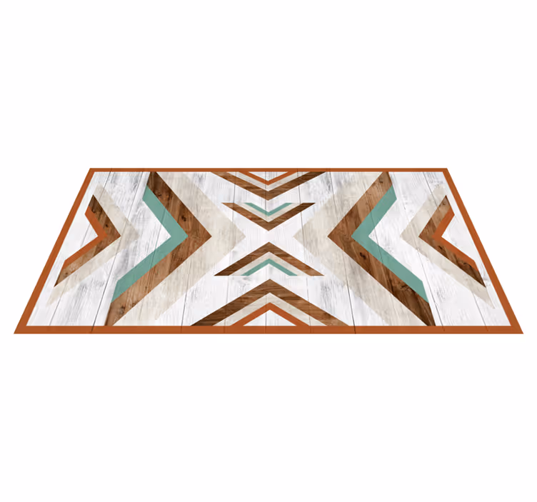 Dywan winylowy do salonu tekstura drewna chevron - TenStickers