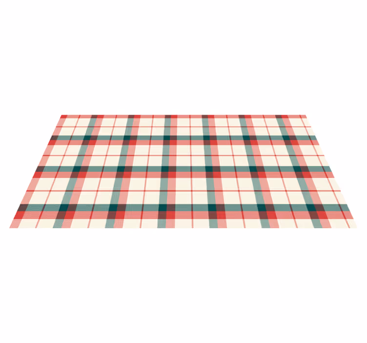 Dywan winylowy geometryczny wzór świąteczna krata - TenStickers