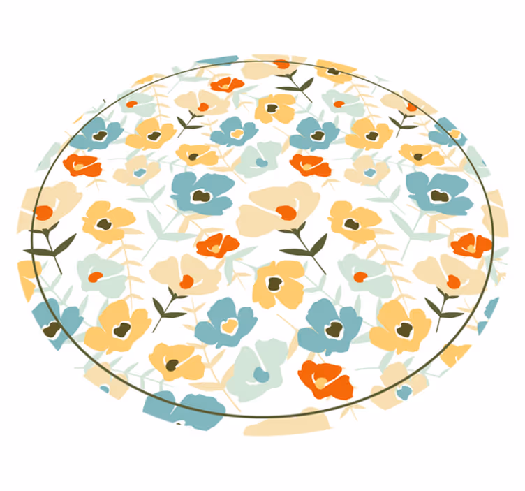 Dywan winylowy natura akwarelowe kwiaty - TenStickers