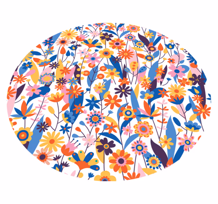 Dywan winylowy natura wielokolorowe kwiaty - TenStickers