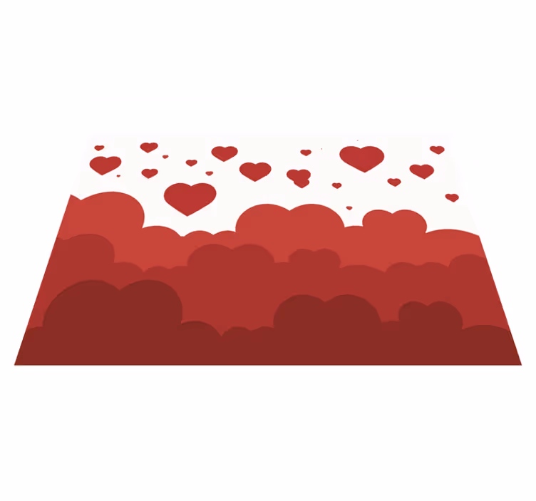 Dywan winylowy do sypialni wzór chmury czerwonego serca - TenStickers
