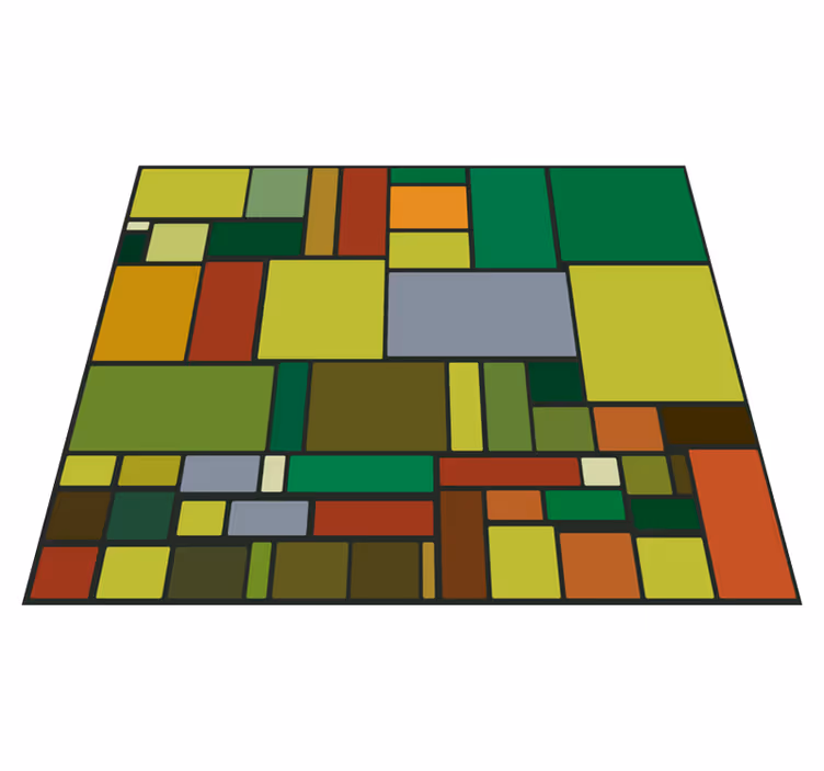 Dywan winylowy geometryczny wzór wielobarwna mozaika retro - TenStickers