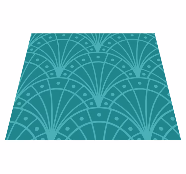 Turkusowy dywan winylowy stylu artdeco - TenStickers