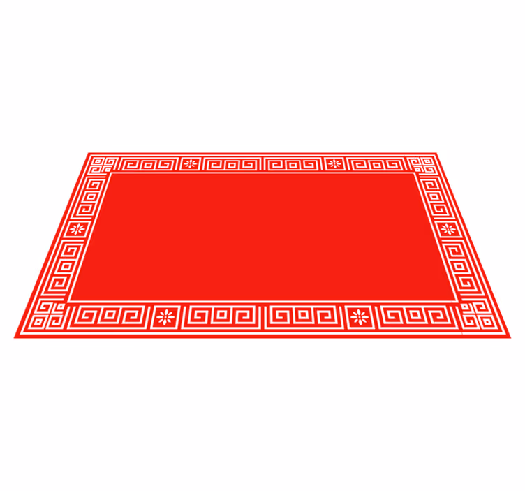 Czerwony dywan winylowy klasyczny grecki design - TenStickers