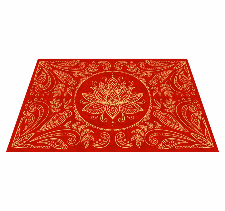 Czerwony dywan winylowy projekt mandali w stylu vintage - TenStickers