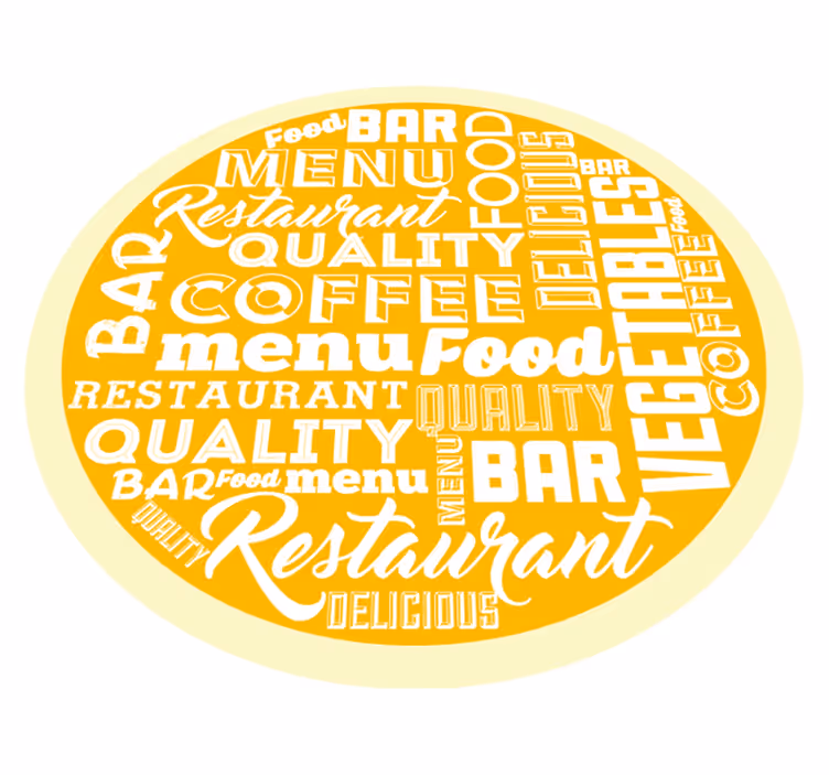 Dywan winylowy napisy menu jakości restauracji - TenStickers