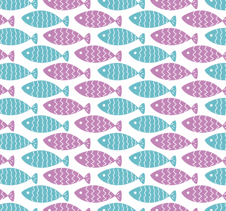 Tapeta dla dzieci geometryczny motyw ryby - TenStickers