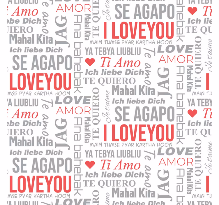 Tapeta z napisami i love you w różnych językach - TenStickers