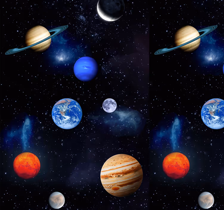 Tapeta gwiazdy kosmos przestrzeń planety - TenStickers