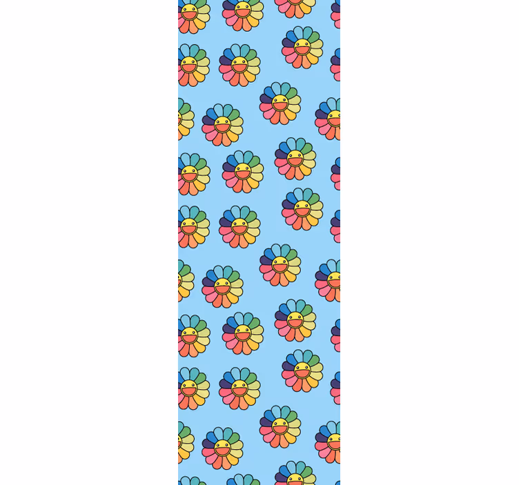 Tapeta dla dzieci wesoły wzór kwiatowy - TenStickers
