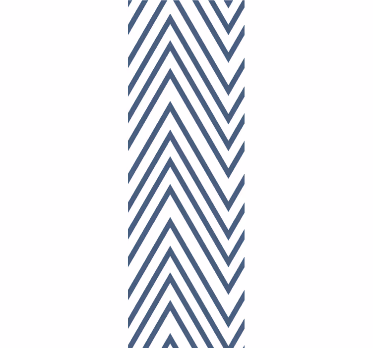 Tapeta paski zygzak niebieski wzór - TenStickers