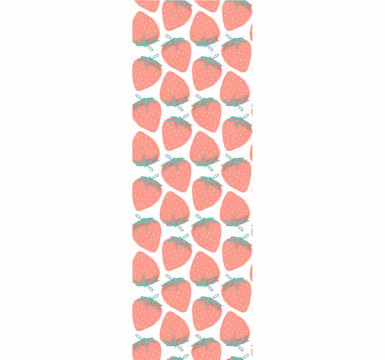 Tapeta do kuchni motyw wzorzysty truskawkowy - TenStickers