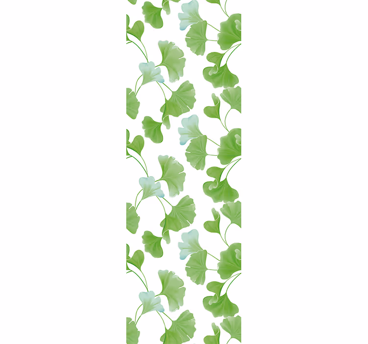 Tapeta kwiaty bujne zielone liście - TenStickers