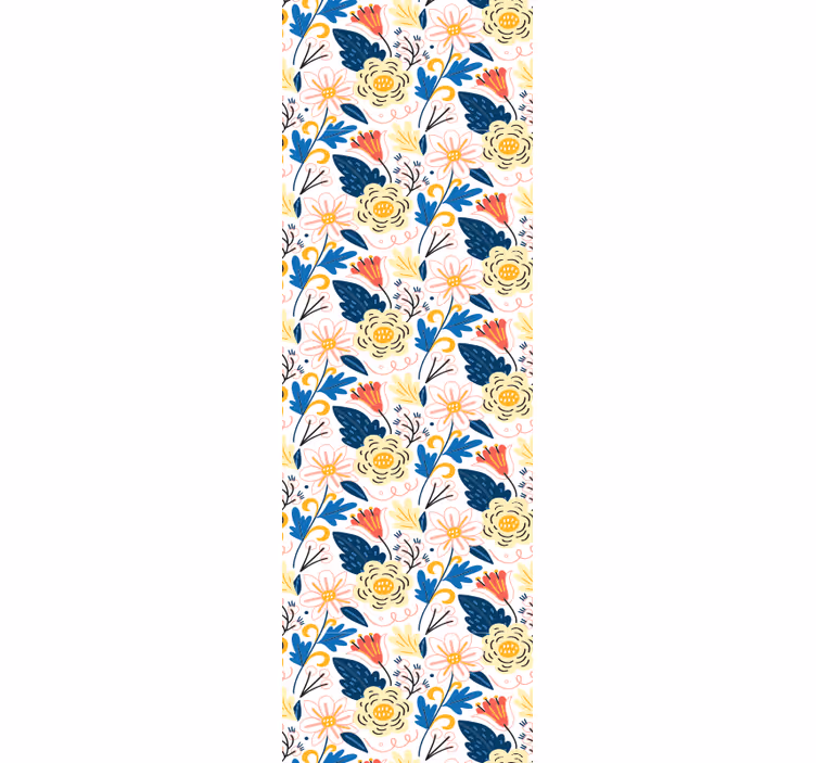Tapeta kwiaty w kolorowym, kwitnącym wzorze - TenStickers