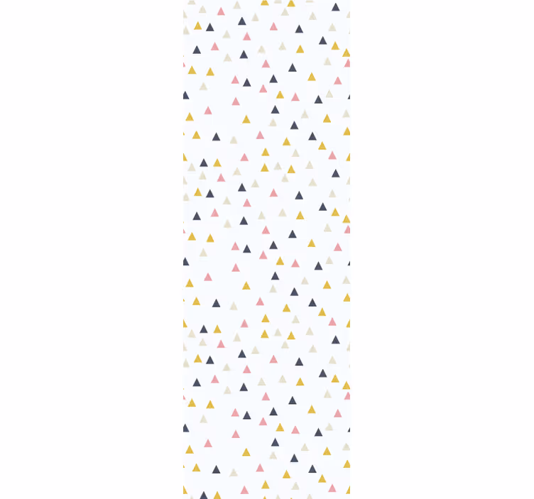 Tapeta trójkąty kolorowy minimalistyczny biały design - TenStickers