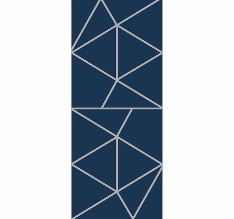 Tapeta geometrczyna cienkie linie niebieski motyw - TenStickers