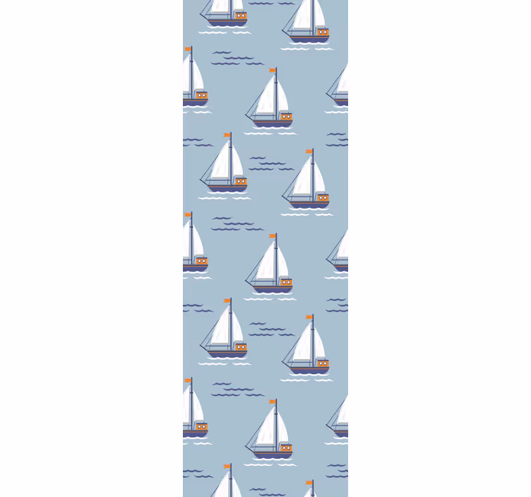 Tapeta do łazienki Żaglówki na falach - TenStickers