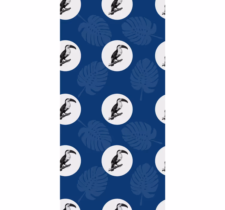 Tapeta ptaki tukan i liście - TenStickers