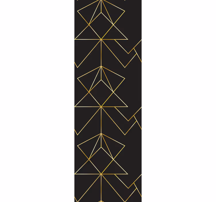 Tapeta geometryczna w kształty złotych liści - TenStickers