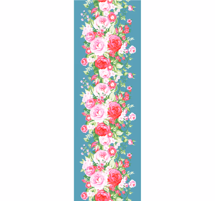 Tapeta kwiaty w pionowe linie z kwiatami - TenStickers