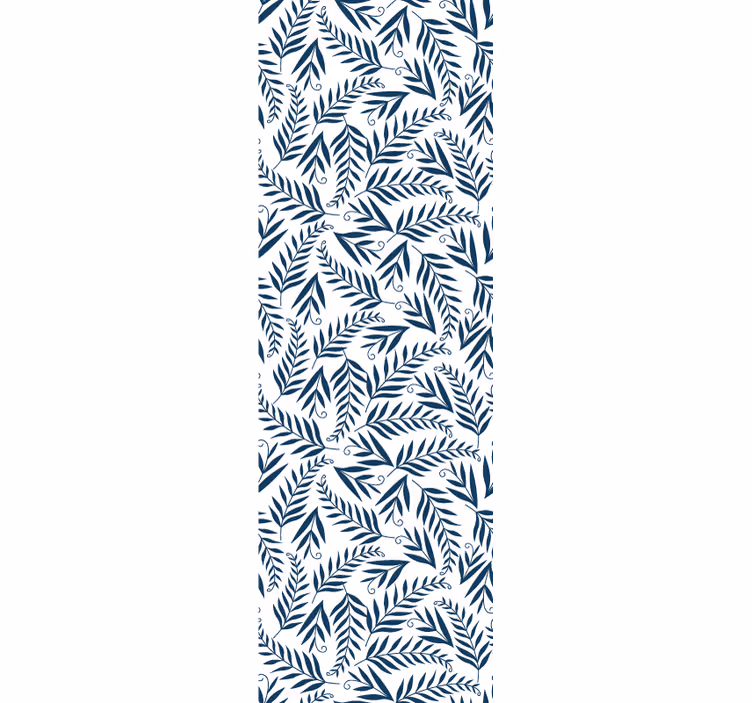 Tapeta liście szary motyw botaniczny - TenStickers