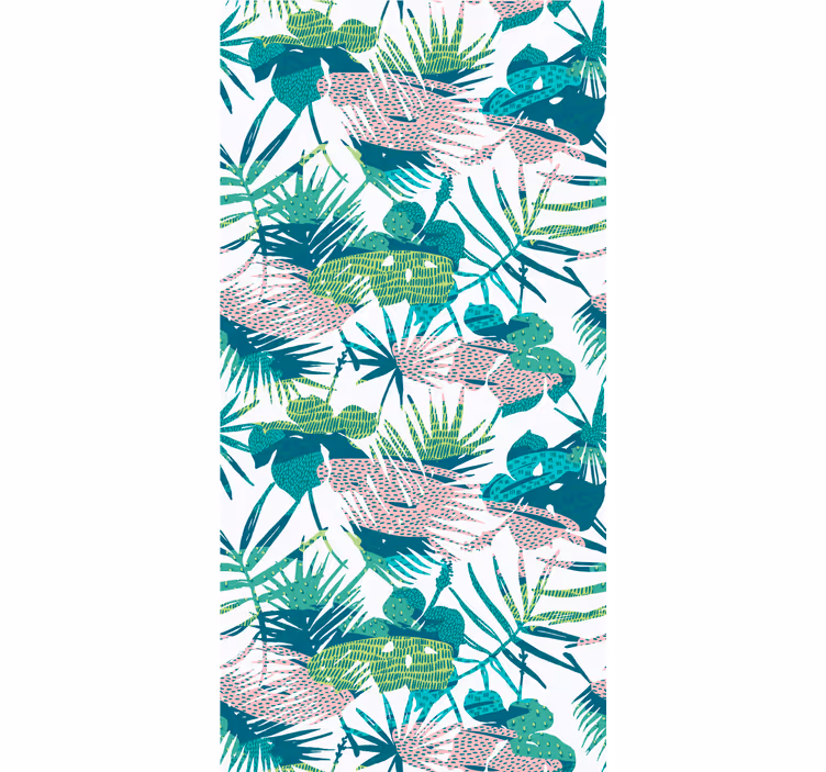 Tapeta dżungla botaniczny wybuch liści - TenStickers