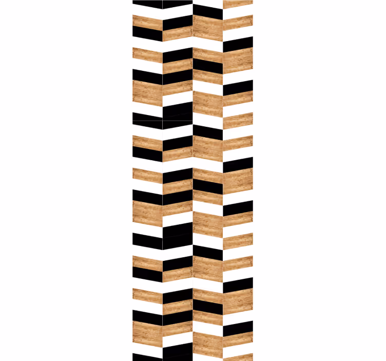 Tapeta poziomy wzór w designie chevron z drewna - TenStickers